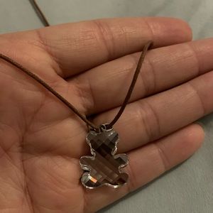 Vintage Swarovski Crystal Teddy Bear Necklace